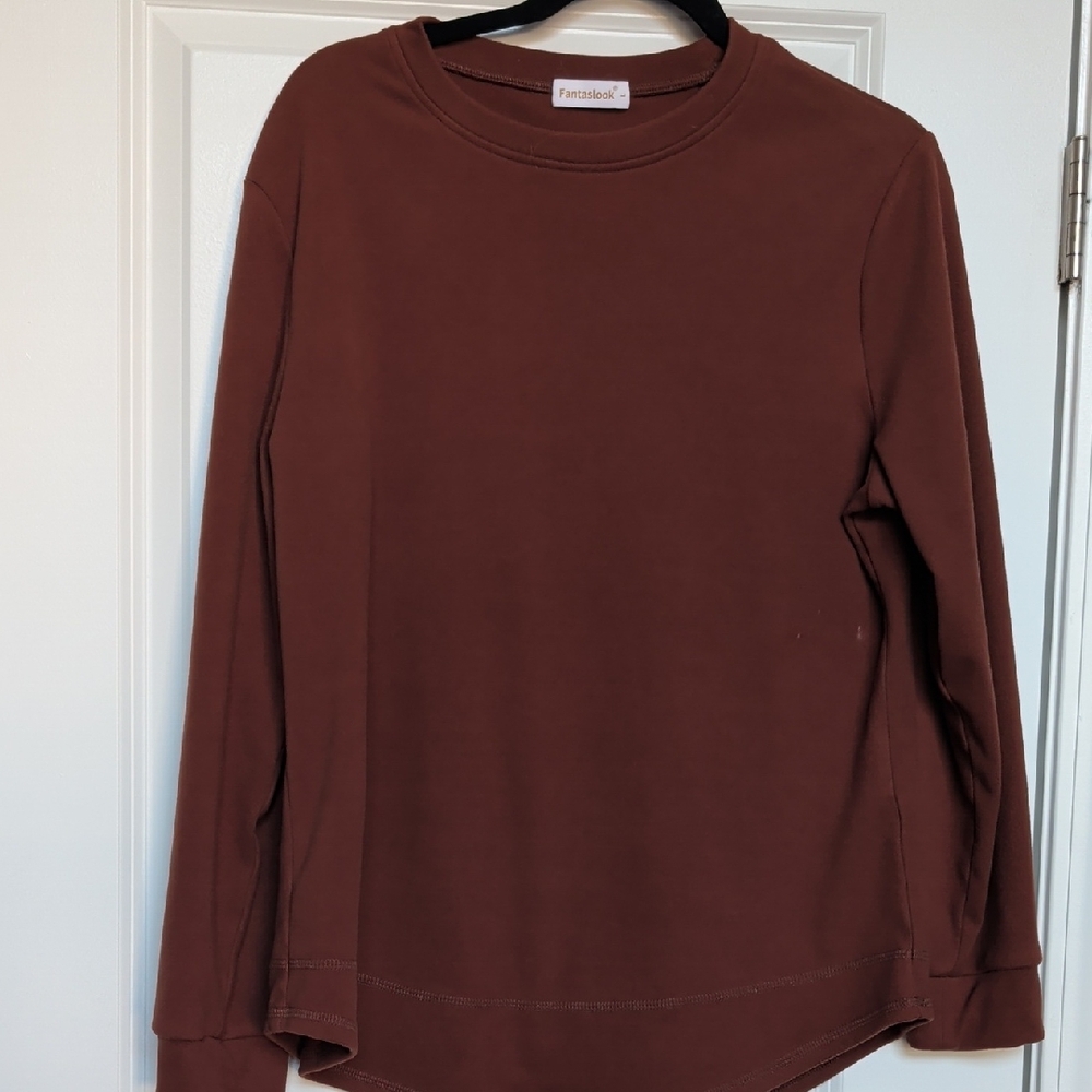 Brown Long Sleeve Women's Top